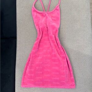 SKIMS Velour Pink Mini Dress